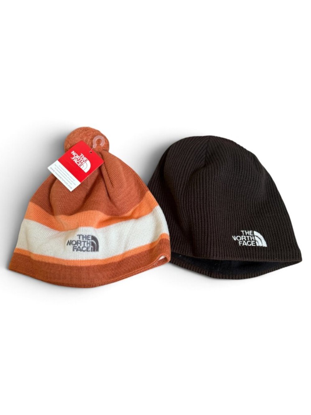 The NOrth face Beanies (2-pack) - OS - Pumpkin Orange and Brown